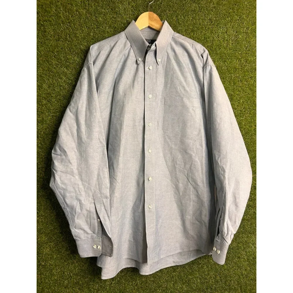 Polo Ralph Lauren Classic Oxford Button-Down‎ Shirt Gray Long Sleeve Size 44